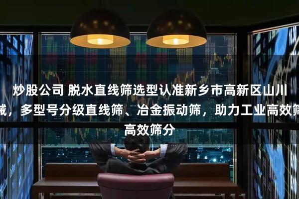 炒股公司 脱水直线筛选型认准新乡市高新区山川机械,多型号分级直线筛、冶金振动筛,助力工业高效筛分